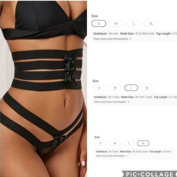 2 piece strappy waist cincher and matching thong - Picture 8 of 11